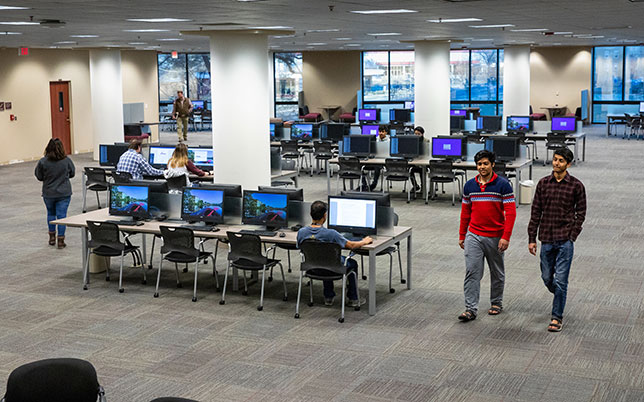 University of Louisiana Monroe Library's lab and study space