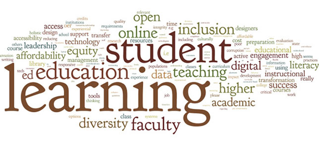 student learning word cloud