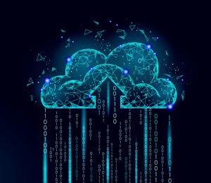 digital cloud raining data