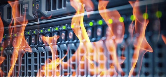 server hardware on fire