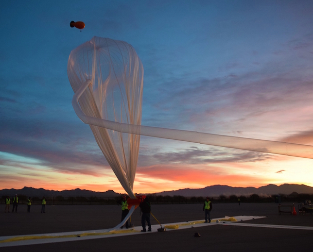 Experiments designed by students were launched Feb. 19 from Arizona and reached 102,200 feet. (Photo courtesy of World View).