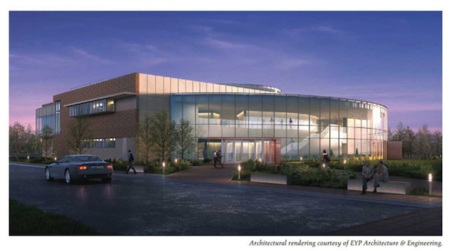 An architect's rendering of the new Bryant U academic innovation center.