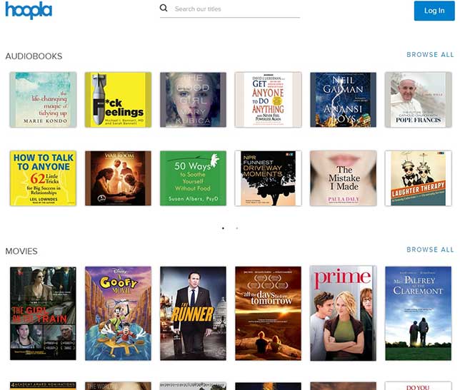 hoopla digital movie and audiobook selections