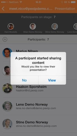 Pexip's new app allows users to launch videoconferencing sessions on iOS devices.