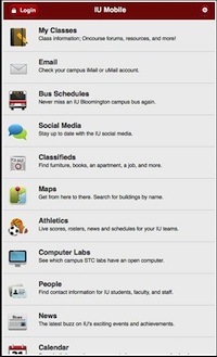 Indiana U mobile app built on the Kuali mobile framework