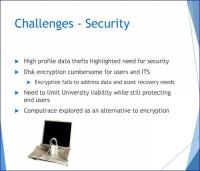 Webinar screenshot: "Challenges - Security..."