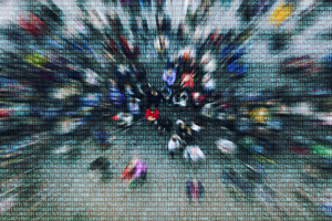 abstract crowd of people and data