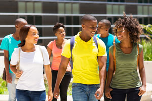 group of African American college students
