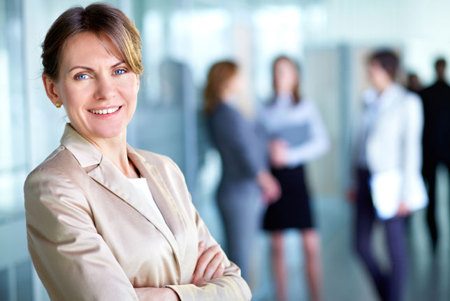 smiling female business leader