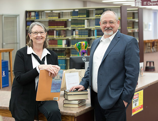 Centenary College’s Christy Wrenn, director of library services, and Scott Merritt, director of IT 