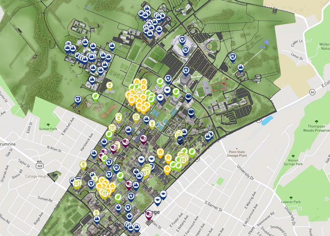 psu university park map Penn State Launches Interactive Campus Maps Systemwide Campus psu university park map