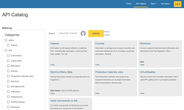 UCLA API portal
