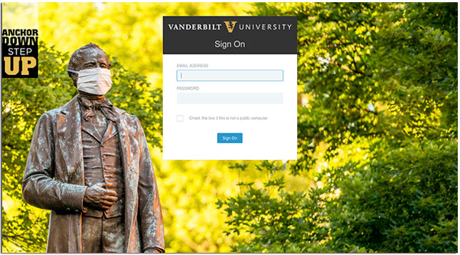 Credential theft webpage spoofing Vanderbilt University