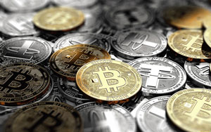 pile of bitcoins