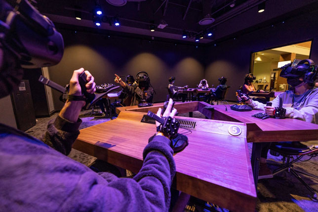 Students participate in the Dreamscape Learn VR lab