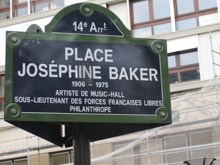 original Josephine Baker place sign in Paris