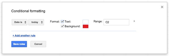 Google sheets conditional formatting date options