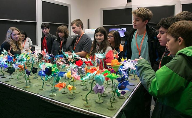 MIT's robotic garden was demonstrated during an Hour of Code event last December.