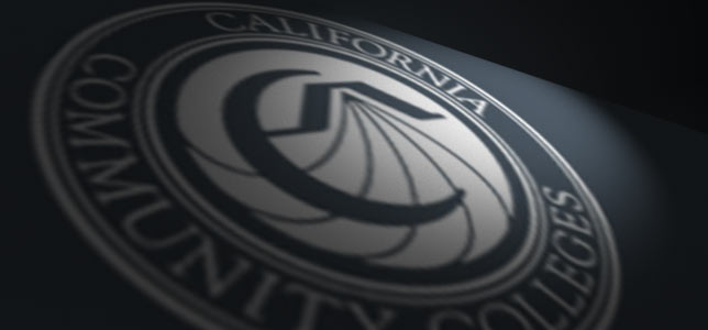 California COmmunity Colleges logo on 3D plane