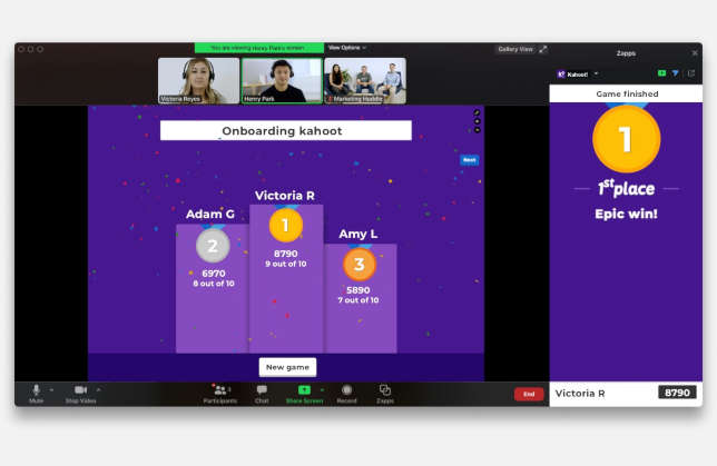 Kahoot Zapp Adds Zoom Integration