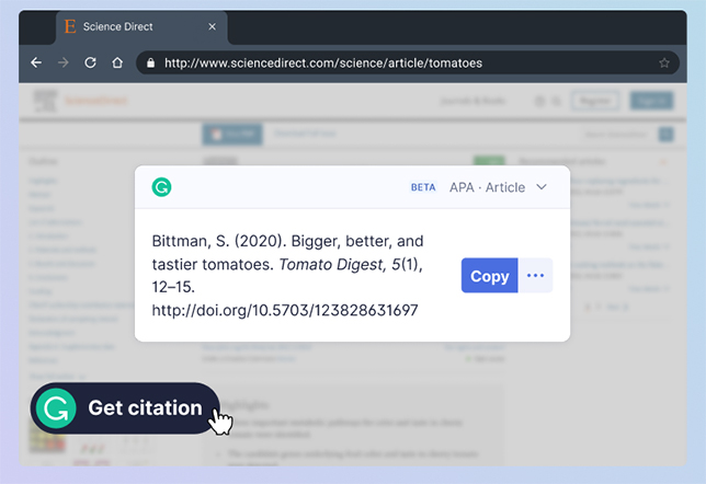 Grammarly has rolled out new features to make citations easier for students writing research papers