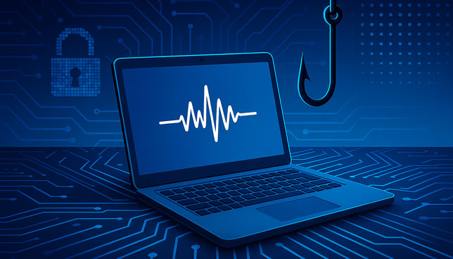 laptop and fish hook
