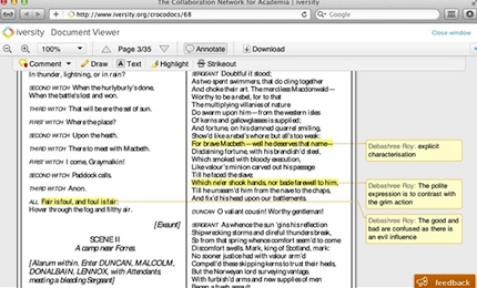 Social reading is a feature that allows people to annotate PDF documents collaboratively.  