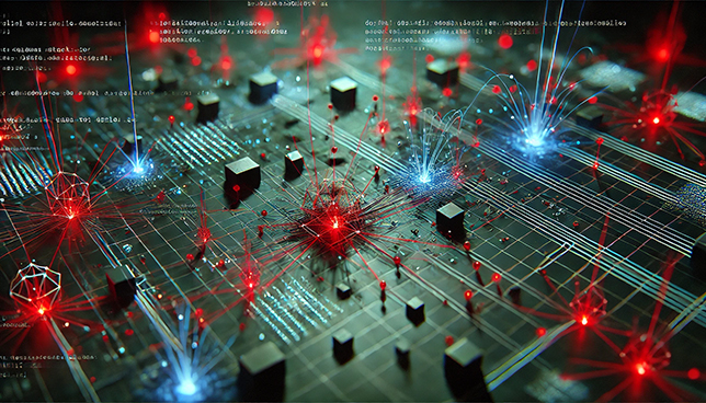 abstract image depicting a cyber attack simulation