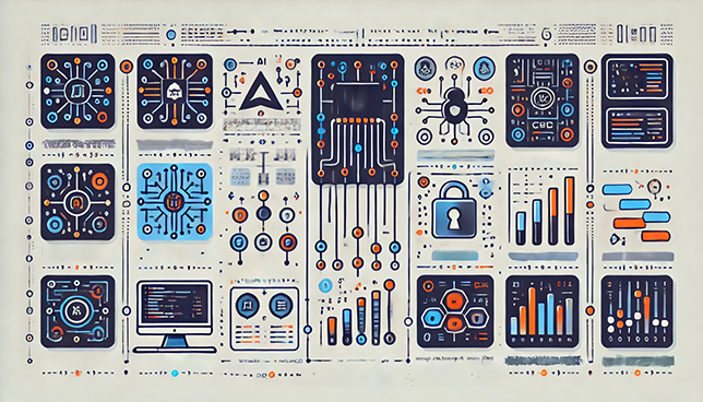 stylized illustration of a portfolio divided into sections for career training