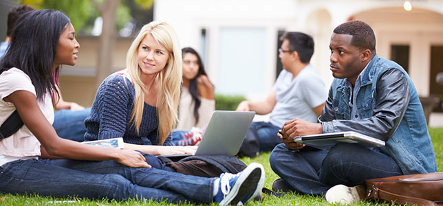 group of college students