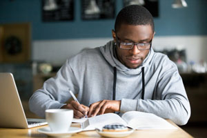 student studying