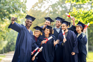 group of college graduates