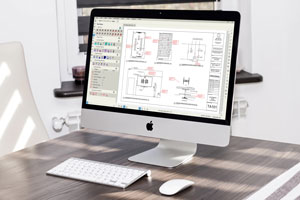 computer showing av system designs