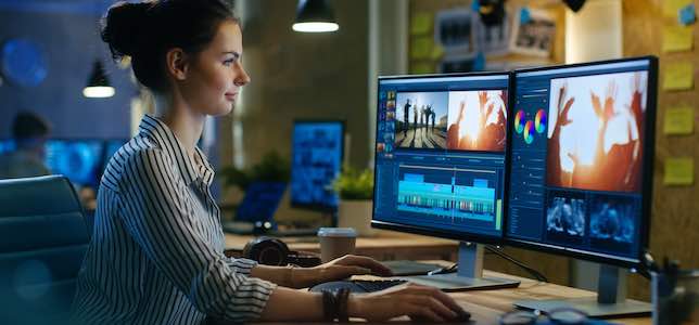 woman working at computer