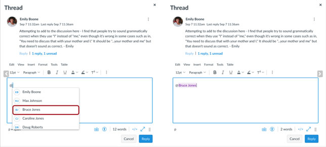 Canvas Discussions tool