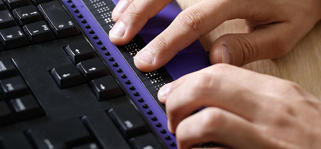 Typing on a Braille keyboard