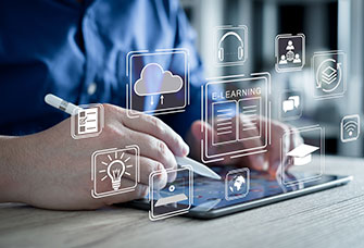 Image of a student with a tablet