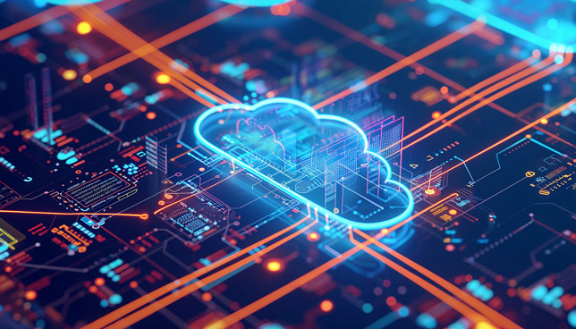 Blue Cloud Floating on Top of Circuit Board