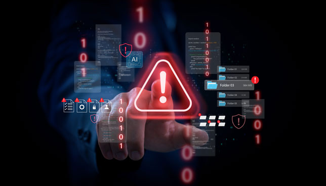 Data cybersecurity warning alert 