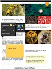 Kno Textbooks for iPad supports highlighting and note-taking.