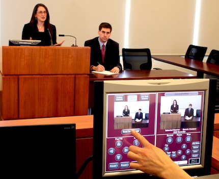 Villanova University School of Laws lecture capture control system in action.