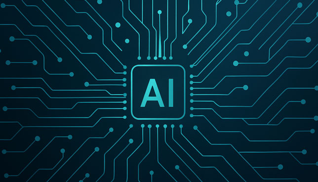 Abstract AI circuit board pattern