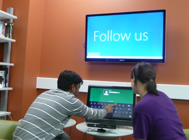  Students explore the Windows 8 touch interface.