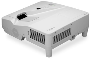 The new NEC UM-series projectors offer up to WXGA resolution and a 3,300-lumen brightness rating.