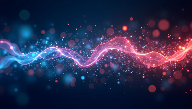 Interconnected Light Particles in Vibrant Streams