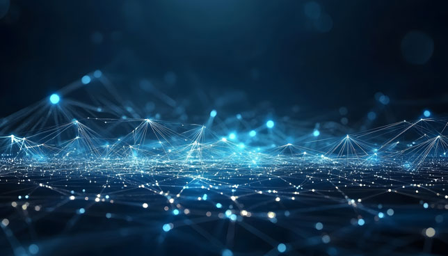 abstract pattern of lights and connecting lines