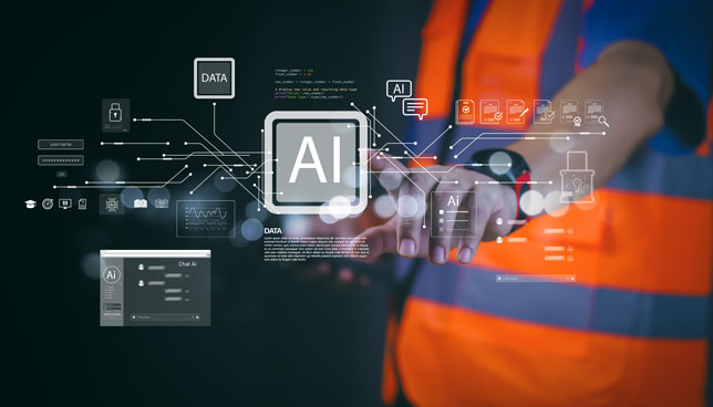 AI user wearing orange safety vest