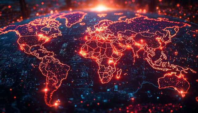 Cyber threat vectors illuminate global map