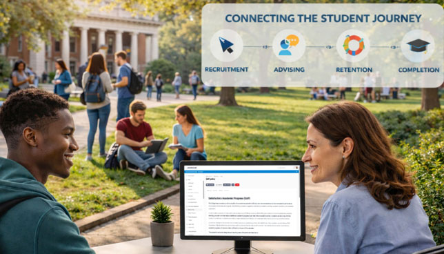 students in outdoor campus scene