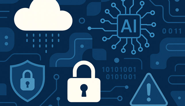 abstract pattern of cybersecurity, ai and cloud imagery